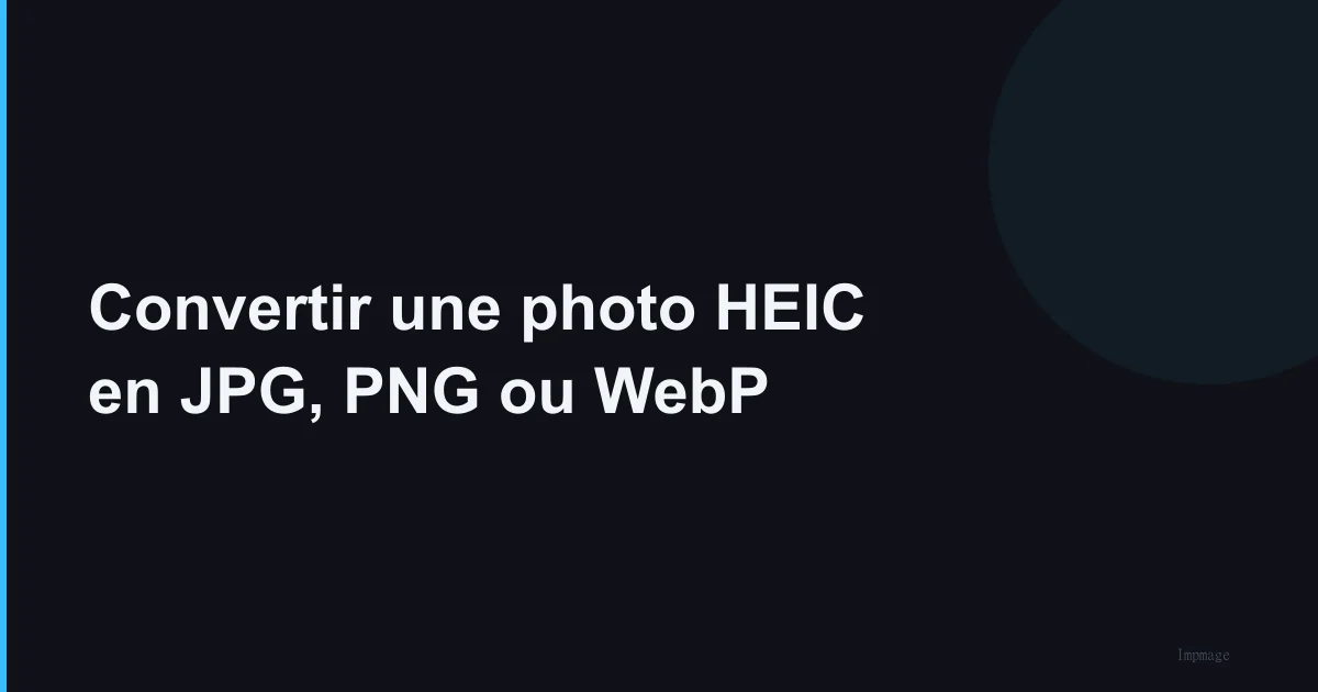 Photo HEIC prise sur iPhone convertie en JPG dans le navigateur