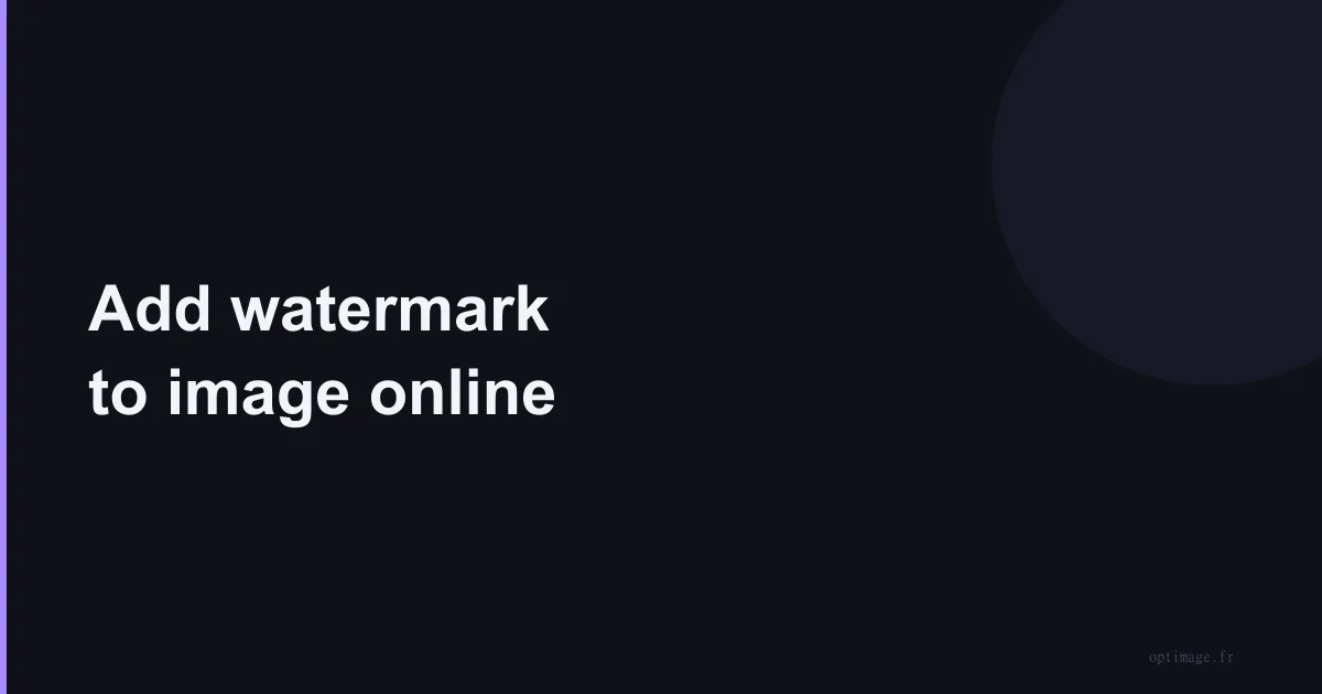 Add watermark to image online