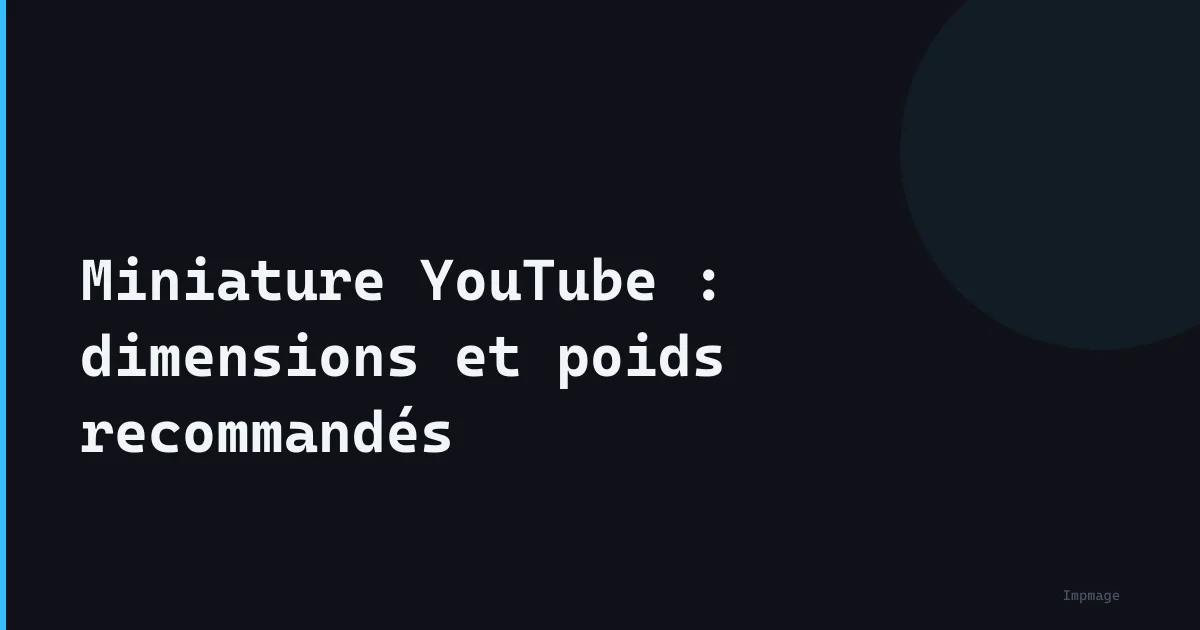 Miniature YouTube : dimensions et poids